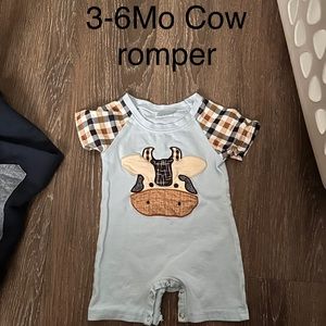 3-6 Month cow romper